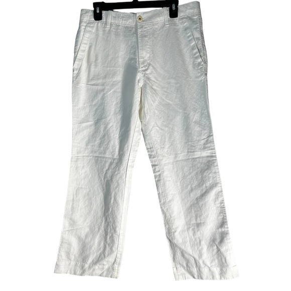 Banana Republic Womens Pants Sz 31/30 Ivory Cream Light Weight Hidden Drawstring - Picture 2 of 12